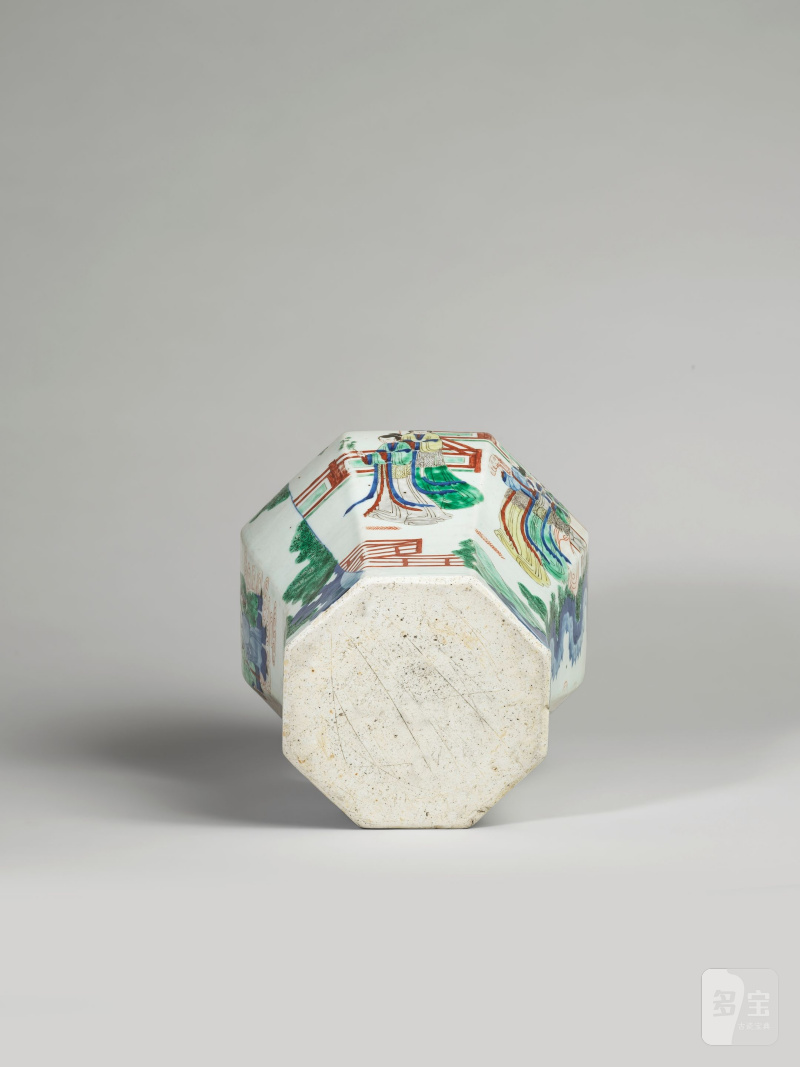 過渡期 十七世紀 五彩人物圖八方蓋罐一對 | PAIRE DE VASES BALUSTRE EN PORCELAINE WUCAI - 图15